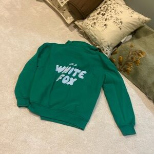Green white fox hoodie